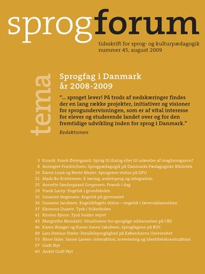 cover image of Sprogfag i Danmark